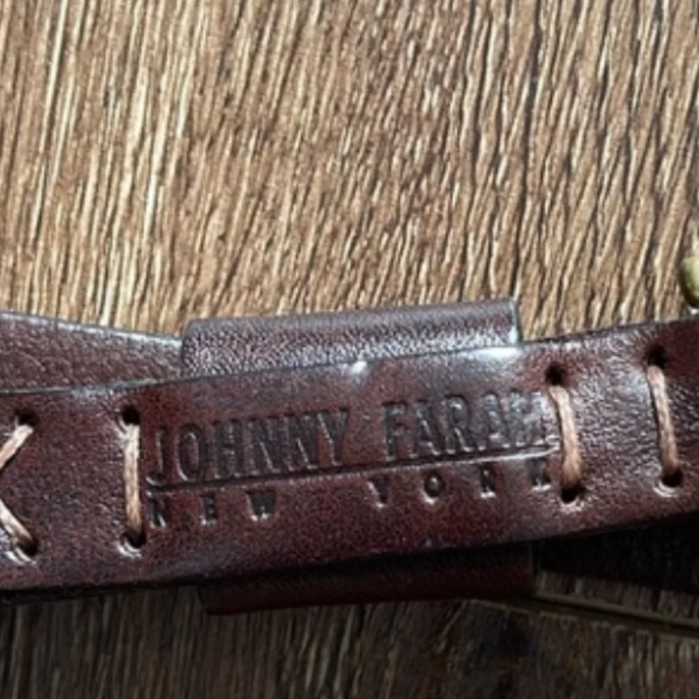 JOHN FARAH DOUBLE ROLL BUCKLE LEATHER BELT S